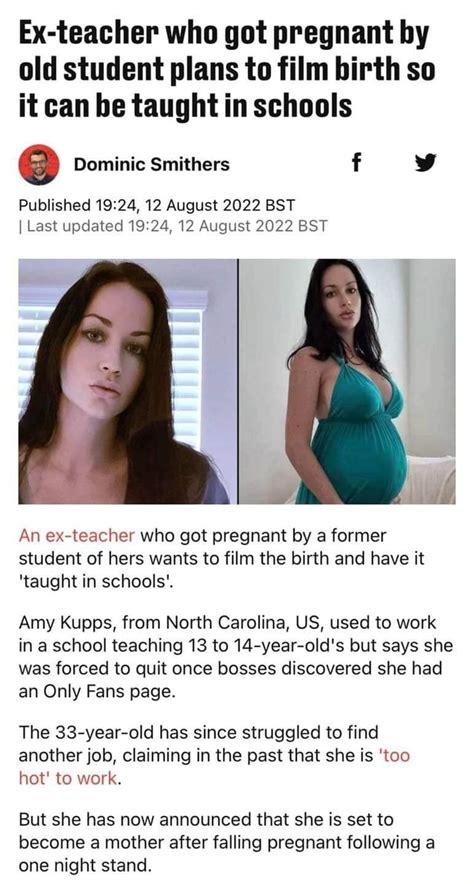 amy kupps pregnant|Teacher